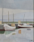 Load image into Gallery viewer, Mid Century Vintage Original Boat Oil Painting from Sweden