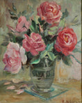 Load image into Gallery viewer, Original Mid Century Still Life Oil Painting Roses from Sweden