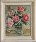 Load image into Gallery viewer, Original Mid Century Still Life Oil Painting Roses from Sweden