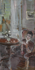 Load image into Gallery viewer, Swedish Vintage Figure in Interior Oil Painting From Sweden