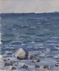 Load image into Gallery viewer, Vintage Art Room Original Mid Century Coastal Oil Painting from Sweden