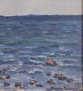 Load image into Gallery viewer, Vintage Art Room Original Mid Century Coastal Oil Painting from Sweden
