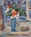 Load image into Gallery viewer, Mid Century 1940's Original Floral Oil Painting from Sweden