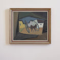 Load image into Gallery viewer, Mid Century 1950's Donkey and Cart Original Painting from Sweden