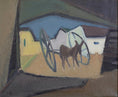 Load image into Gallery viewer, Mid Century 1950's Donkey and Cart Original Painting from Sweden