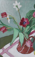 Load image into Gallery viewer, Original 1940's Vintage Floral Oil Painting from Sweden