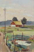 Load image into Gallery viewer, Colorful Vintage Original Farmhouse Oil Painting From Sweden