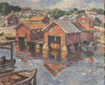 Load image into Gallery viewer, Original Coastal Oil Painting Vintage Mid Century Sweden