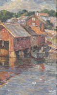 Load image into Gallery viewer, Original Coastal Oil Painting Vintage Mid Century Sweden