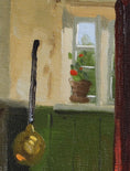 Load image into Gallery viewer, Original Vintage Farmhouse Interior Oil Painting from Sweden
