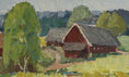 Load image into Gallery viewer, Original Vintage Art Landscape Oil Painting from Sweden