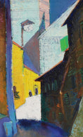 Load image into Gallery viewer, 1950's Vintage Art Original Cityscape Oil Painting from Sweden