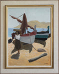 Load image into Gallery viewer, Vintage Art Room Mid Century Original Oil Painting By GS Malm from Sweden