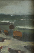 Load image into Gallery viewer, Original Mid Century 1955 Seascape Oil Painting Vintage Art Room Sweden