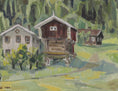 Load image into Gallery viewer, Mid Century Original Mountain Landscape Oil Painting From Sweden