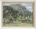 Load image into Gallery viewer, Mid Century Original Mountain Landscape Oil Painting From Sweden