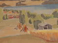 Load image into Gallery viewer, Original Landscape Oil Painting Vintage Mid Century From Sweden