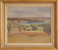 Load image into Gallery viewer, Original Landscape Oil Painting Vintage Mid Century From Sweden