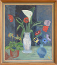 Load image into Gallery viewer, Vintage Art Large Still Life Original Floral Oil Painting From Sweden