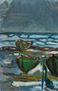 Load image into Gallery viewer, Vintage Art Room Mid Century Vintage Coast Oil Painting