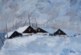Load image into Gallery viewer, Mid Century Original Winterscape Oil Painting From Sweden by K Christensen