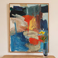 Load image into Gallery viewer, Large Mid Century Vintage Art Abstract Oil Painting Sweden