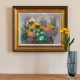 Load image into Gallery viewer, Colorful Vintage Oil Painting of Outdoor Market from Sweden