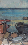 Load image into Gallery viewer, Vintage Mid Century Expressionist Oil Painting from Sweden Signed Emland