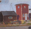 Load image into Gallery viewer, Original Vintage Mid Century Harbor Oil Painting From Sweden