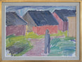 Load image into Gallery viewer, Mid Century Vintage Original Colorful Oil Painting from Sweden