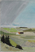 Load image into Gallery viewer, Mid Century Original Farmhouse Oil Painting from Sweden