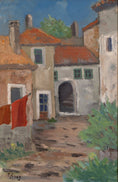 Load image into Gallery viewer, Vintage Art Original Charming Cityscape Oil Painting from Sweden