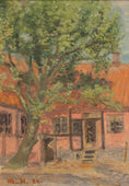 Load image into Gallery viewer, Original Charming Vintage Art Farmhouse Oil Painting Sweden