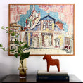 Load image into Gallery viewer, Mid Century Original Cityscape Oil Painting Sweden 1959