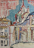 Load image into Gallery viewer, Mid Century Original Cityscape Oil Painting Sweden 1959