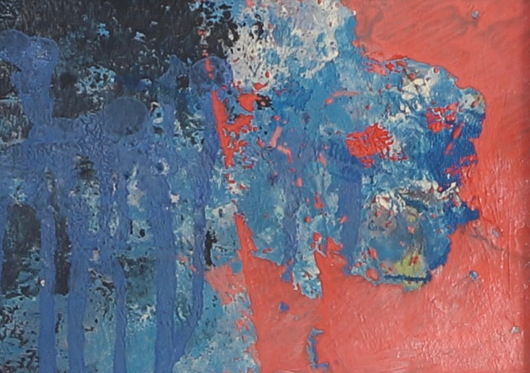 Mid Century Abstract Oil Painting From Sweden