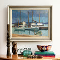 Load image into Gallery viewer, Vintage Art Room Original Coastal Oil Painting from Sweden