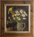Load image into Gallery viewer, Vintage Mid Century Swedish Art Still Life Oil Painting of Daisies