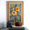 Load image into Gallery viewer, Large Original Vintage Sunflower Oil Painting from Sweden