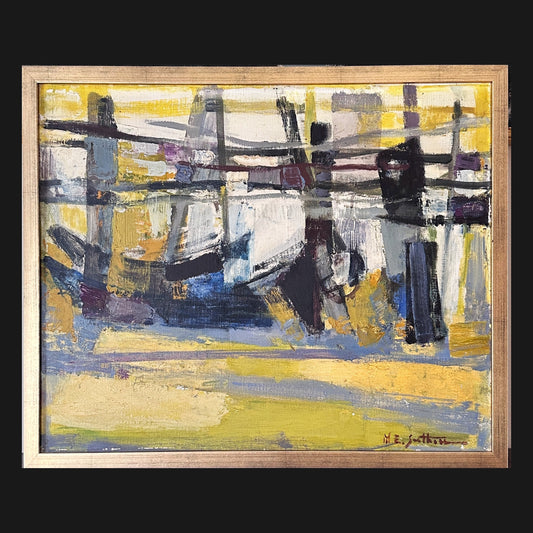 Mid Century Abstract Oil Painting