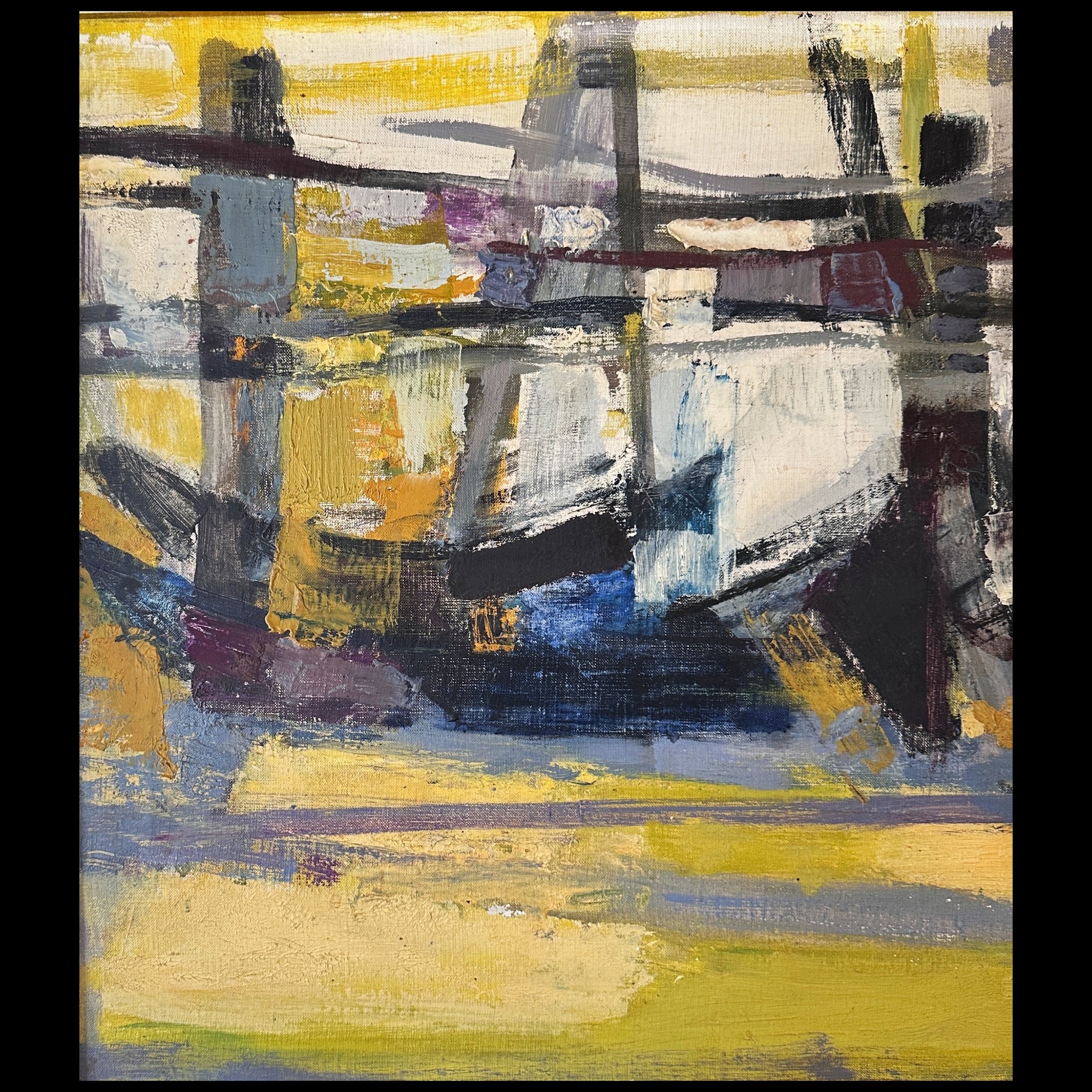 Mid Century Abstract Oil Painting