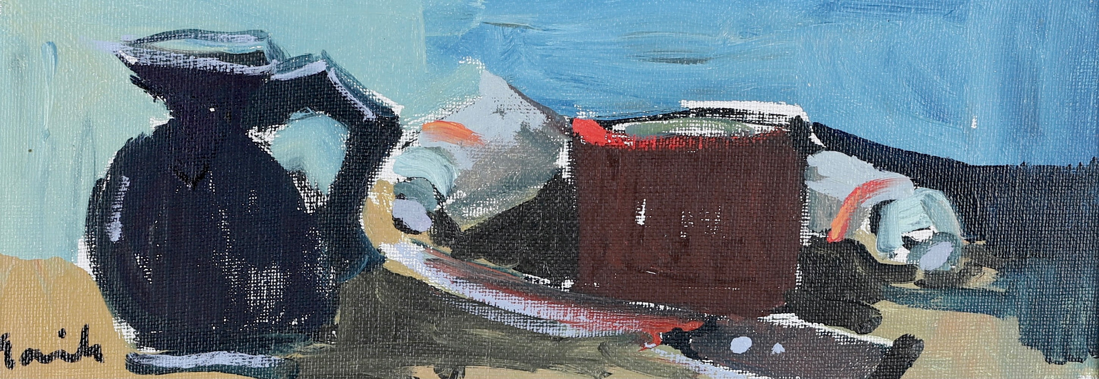 Mid century Still Life Oil Painting By T Gavik From Sweden