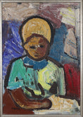 Load image into Gallery viewer, Original Mid Century Portrait Oil Painting From Sweden by G Falck