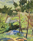 Load image into Gallery viewer, Colorful Swedish Vintage Original Landscape Oil Painting
