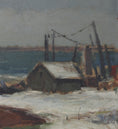 Load image into Gallery viewer, Vintage Mid Century Seascape Oil Painting From Sweden by Gideon Isaksson