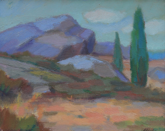 Vintage Art Room Original Landscape Oil Painting by K Linder Sweden