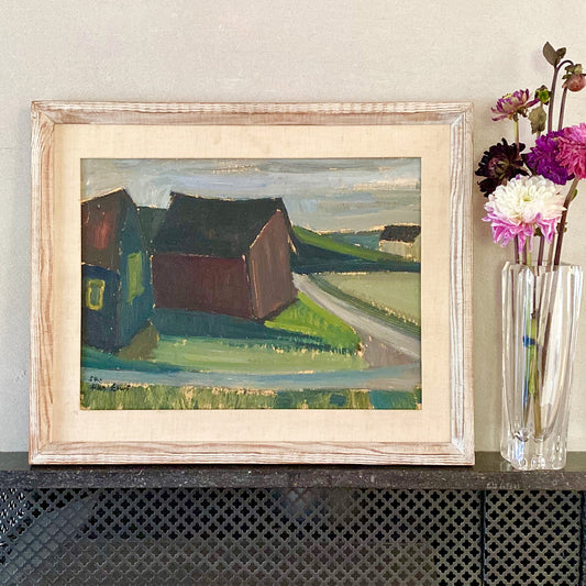 Swedish Mid Century Oil Painting by Allen Erwö 1954