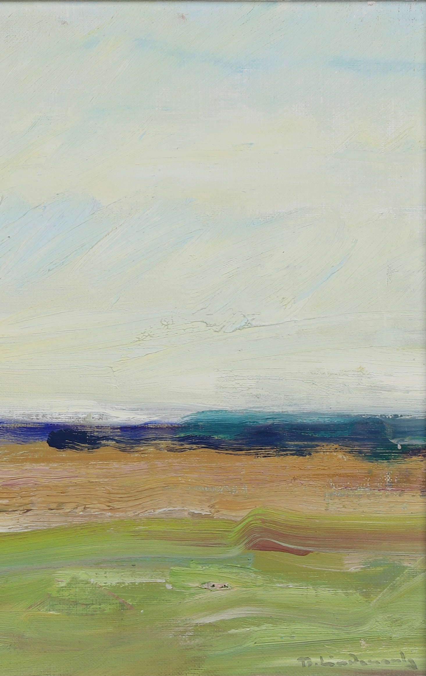 Framed Mid Century Oil Painting by B Lindecrantz Sweden