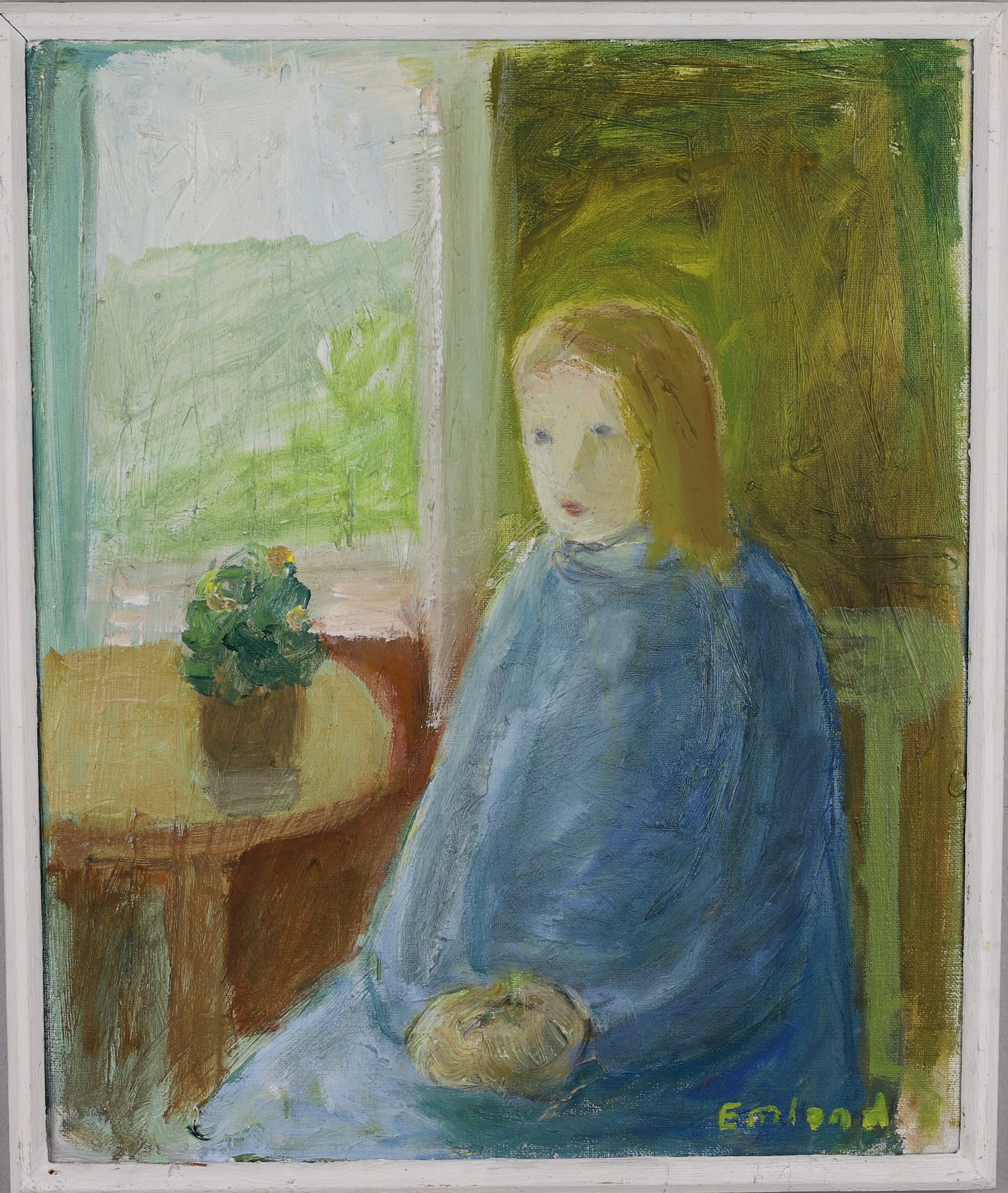 Vintage Mid Century Expressionist Oil Painting By E Emland  Sweden