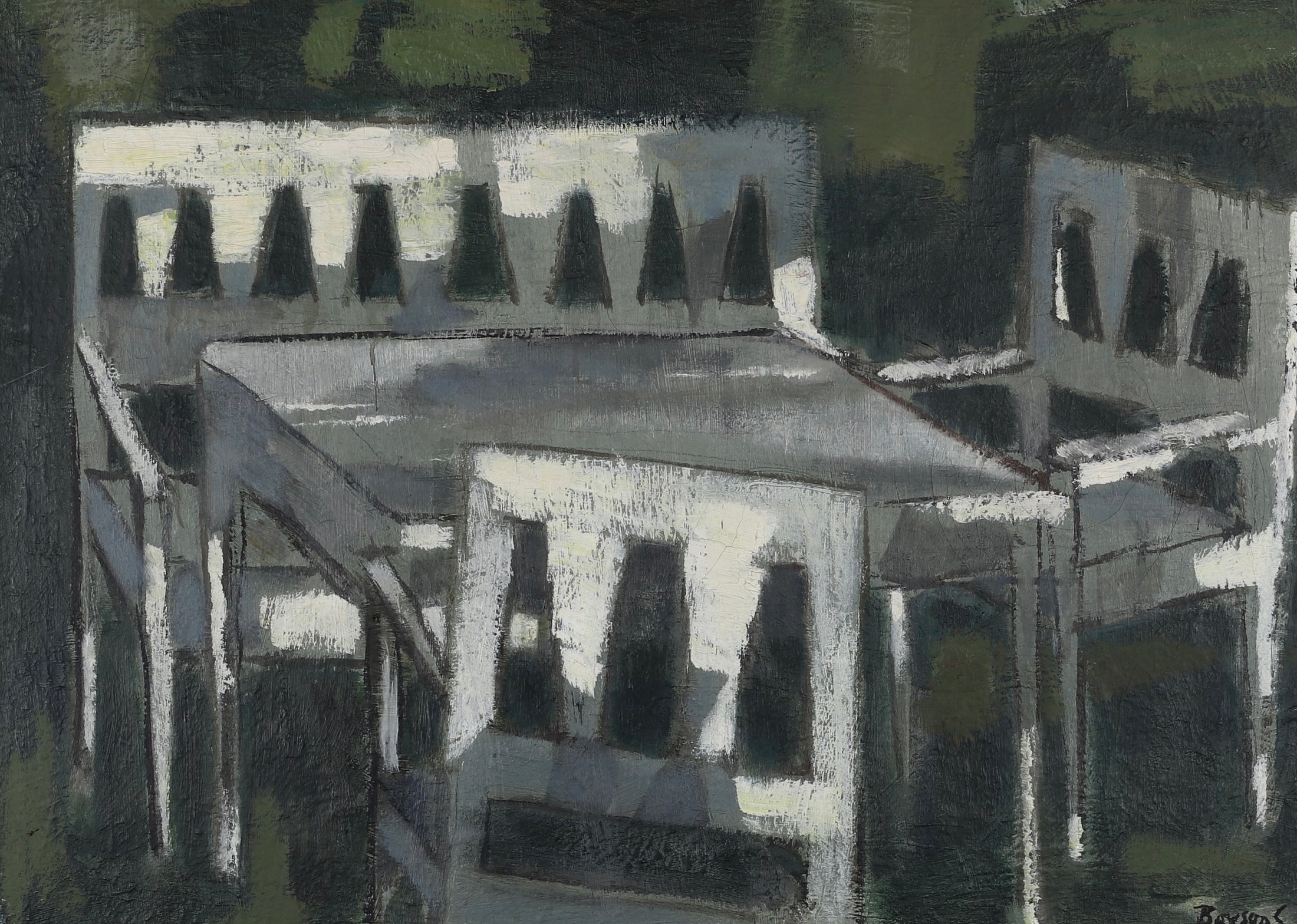 Vintage Art Room Mid Century  Oil Painting By B Sjöberg From Sweden